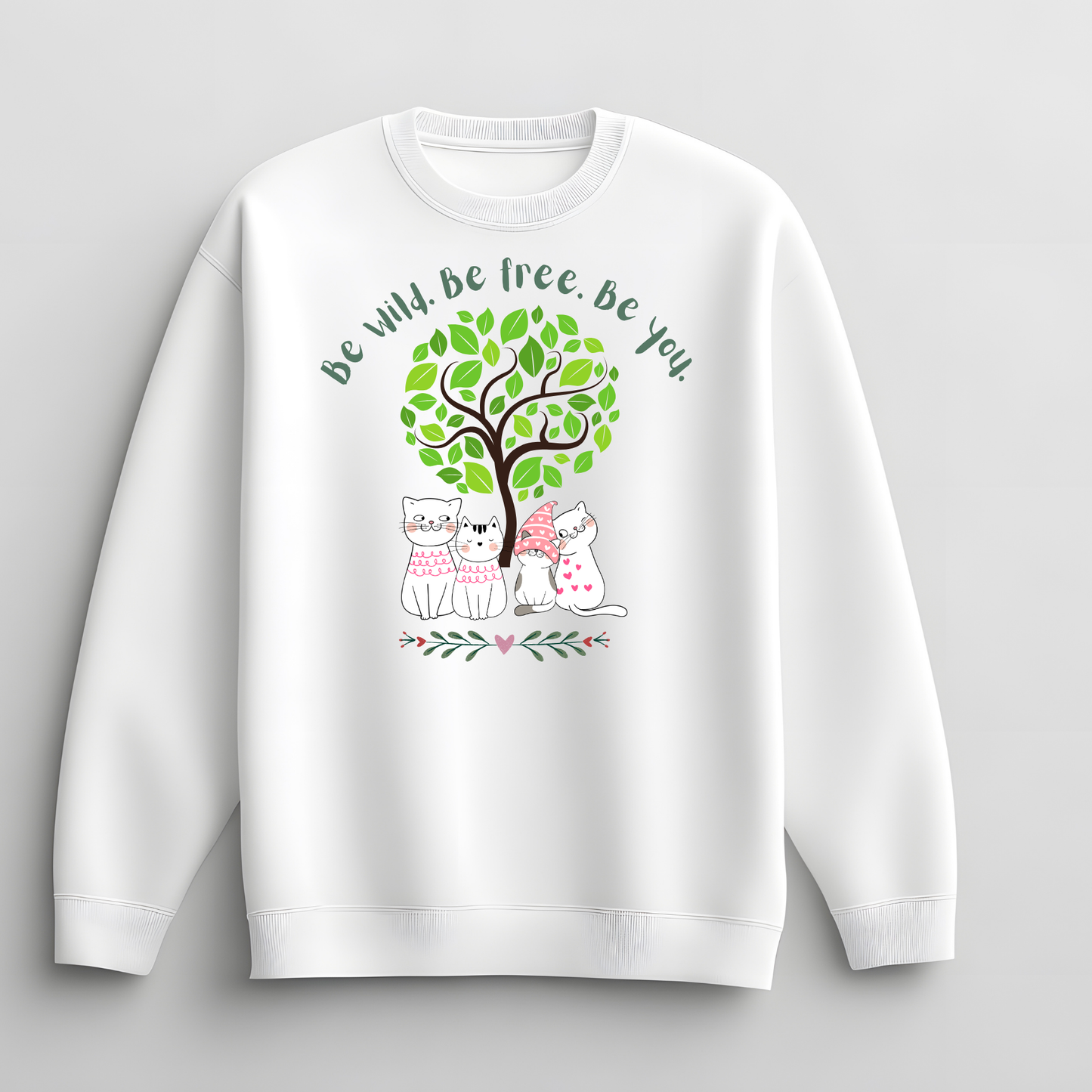 Marshmallows Kids & Teens Sweatshirt – Kawaii Cat Crewneck | Soft Pastel Cozy Style